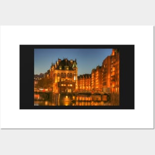 Wasserschlösschen, dusk, Speicherstadt, Hafencity, Hamburg, Germany, Europe Posters and Art